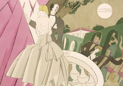 Matrimonio serale sul balcone, c.1920 da Charles Martin